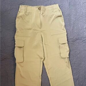 WOMENS SAGE GREEN SATIN CARGO PANTS